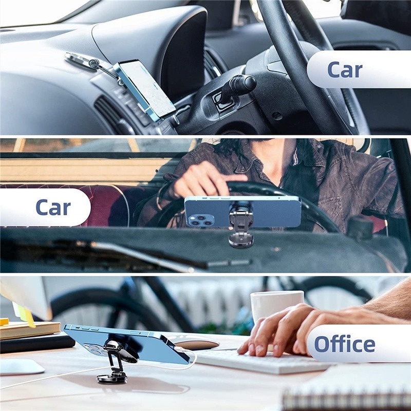 360°Stand Holder Hp Universal Bahan Metal Anti Jatuh Untuk Dashboard Mobil