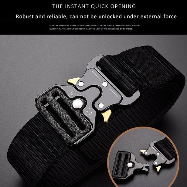 VSWOLF Tali Ikat Pria Pinggang Sabuk Gesper Nylon Super Kuat Kepala Aluminium Alloy Army Military Tactical 125 cm Cowok ikat pinggang bagus bermutu Premium Import New Men's belt outdoor hunting metal tactical belt multi-function alloy buckle high quality