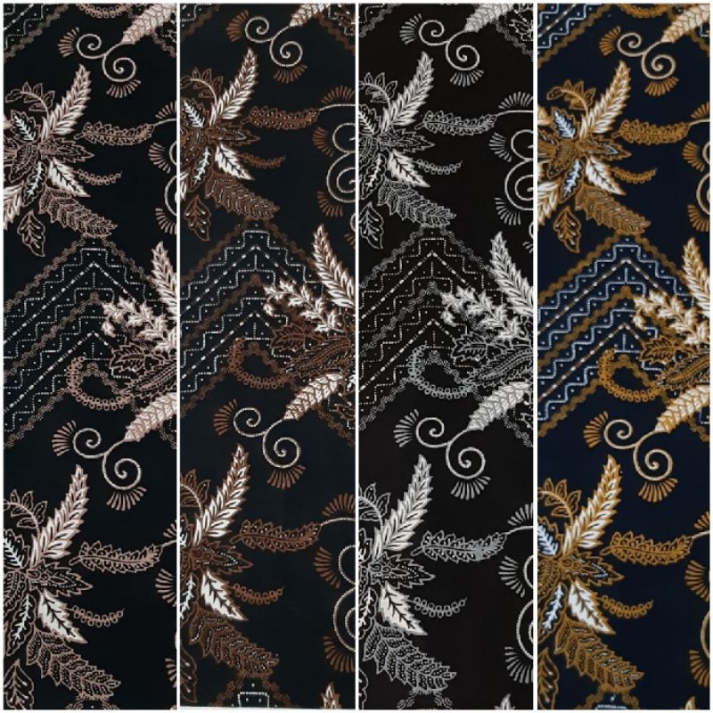 kain batik Pekalongan motif zigzag daun kelapa bahan kebaya batik KG