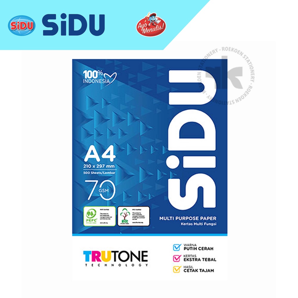 

Sidu Kertas Fotocopy HVS A4 70gsm (500 lembar)