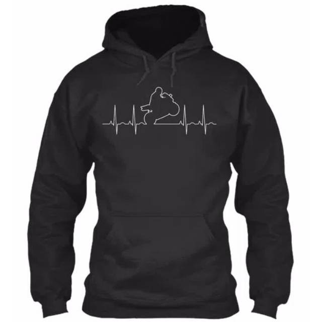 Sweater Hoodie Motor Biker Heartbeat