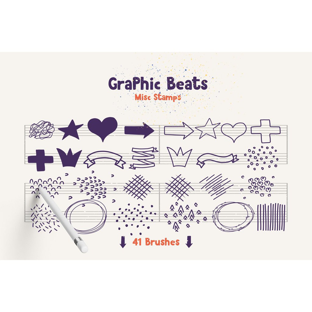 Procreate Brush - Graphic Beats Fun Brush Stamps for Procreate