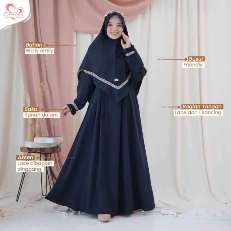 YASMINE Series Salvina Dress Only Set Khimar Set Segiempat Ready Stock Jakarta