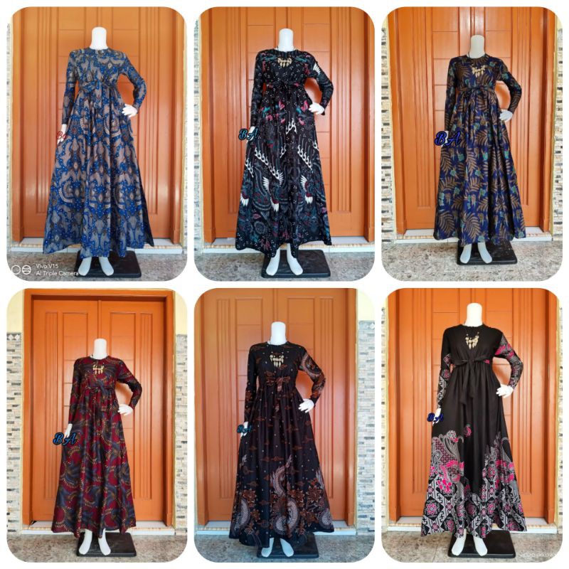 MS GAMIS BATIK SRIWEDARI MAXI KATUN BUMIL ALLSIZE DAN JUMBO