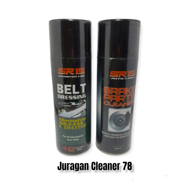 bundle pembersih fan belt BELT DRESSING SR15 + pembersih kanvas rem BRAKE PARTS CLEANER SR15