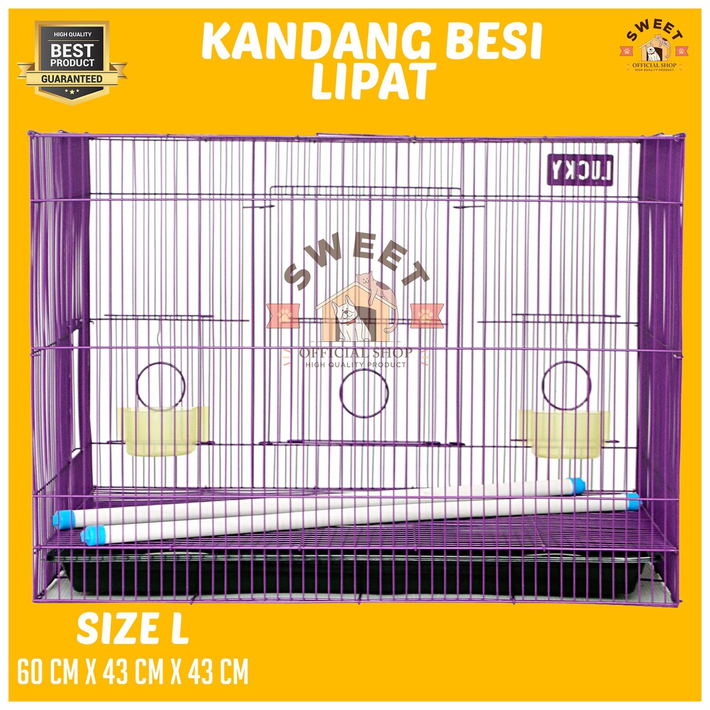 KANDANG KUCING SIZE L 60x43x43 MEREK LUCKY/SWEET - BESI LIPAT IMPORT HIGH QUALITY  - BEST PET CAGE-7