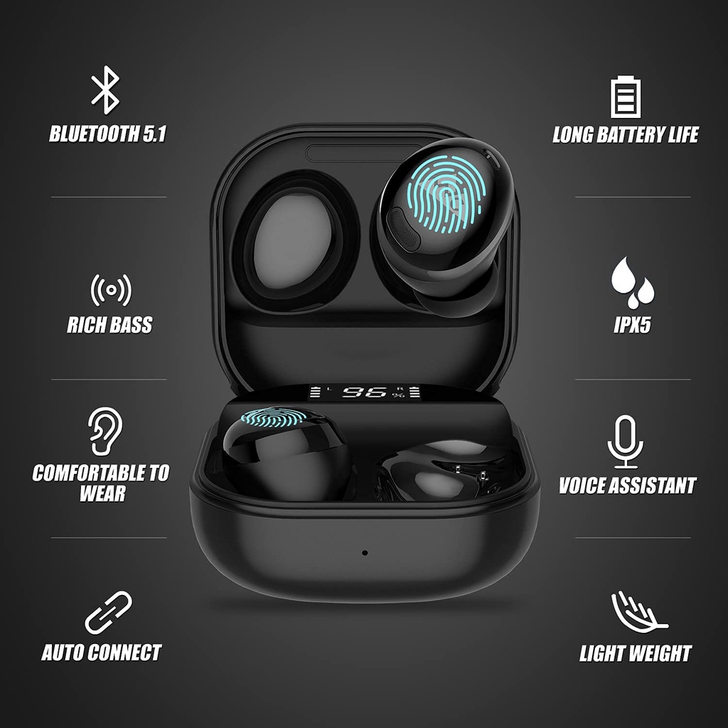 WeCool Moonwalk M3 Earphone Bluetooth in Ear Earbud Nirkabel Sejati dengan Bass Tinggi untuk Pecinta Musik  Earpod Kontrol Sentuh dengan Suara Stereo HD  Baterai 24 Jam Earbud Olahraga Display Digital BT 5.1