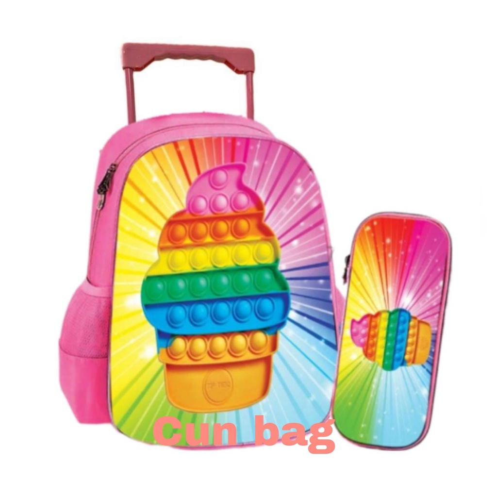 Tas Dorong Troly Pop it 4 karakter Baru