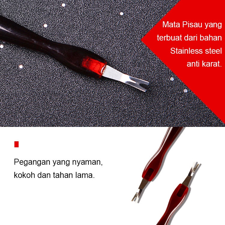 Pembersih Kulit Mati Manicure Besi Pendorong Kutikula Kuku