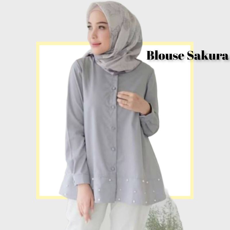 Atasan Blouse Wanita Sakura Blouse Muslim Fashion Wanita Terlaris-0
