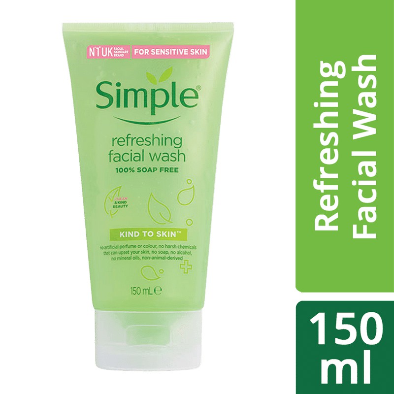 SIMPLE Refreshing Facial Wash 150ml kemasan baru Shopee Indonesia