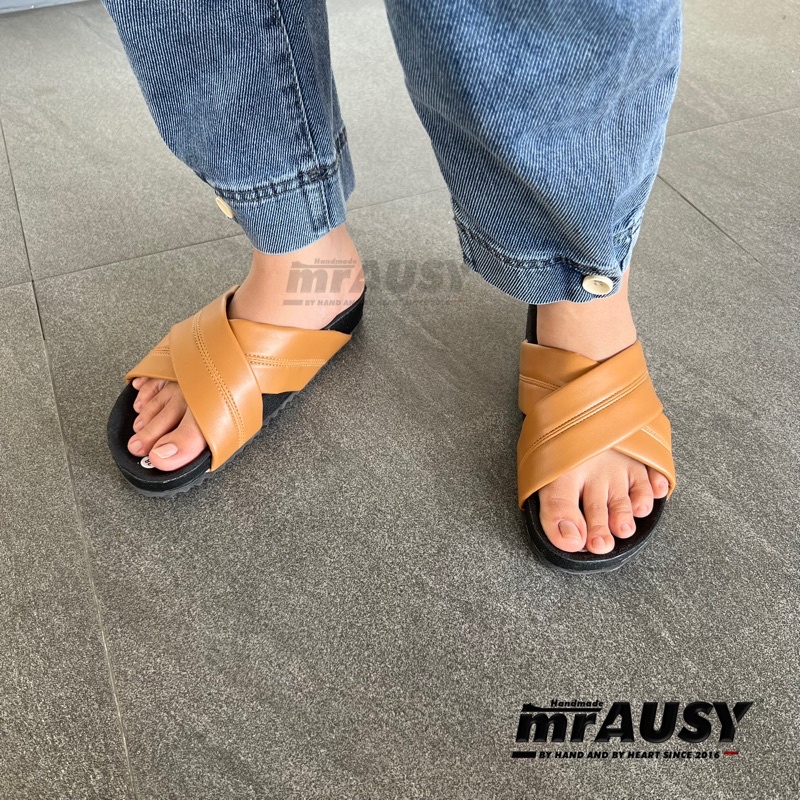 Sandal Selop Wanita Birken Casual mrAUSY Silang Spon