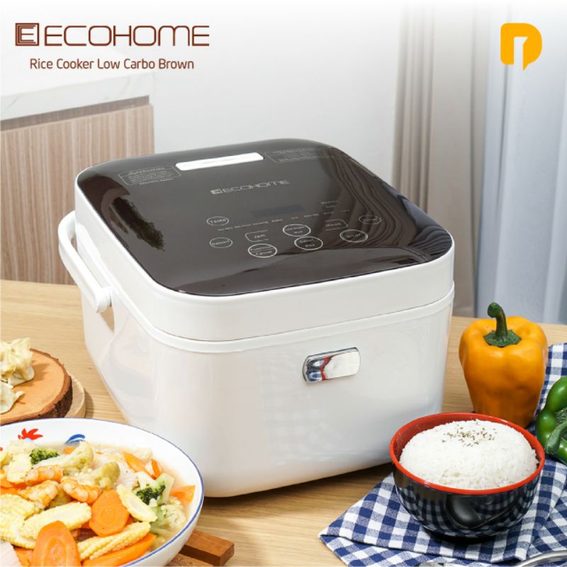 Ecohome Rice Cooker Low Carbo Brown*_Ecohome Rice Cooker Low Carbo_