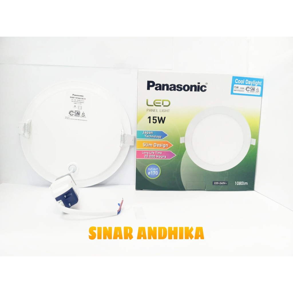 LAMPU LED PANEL BULAT DOWNLIGHT (SLIM) PANASONIC 15 WATT NNP 74566/NNP 74556