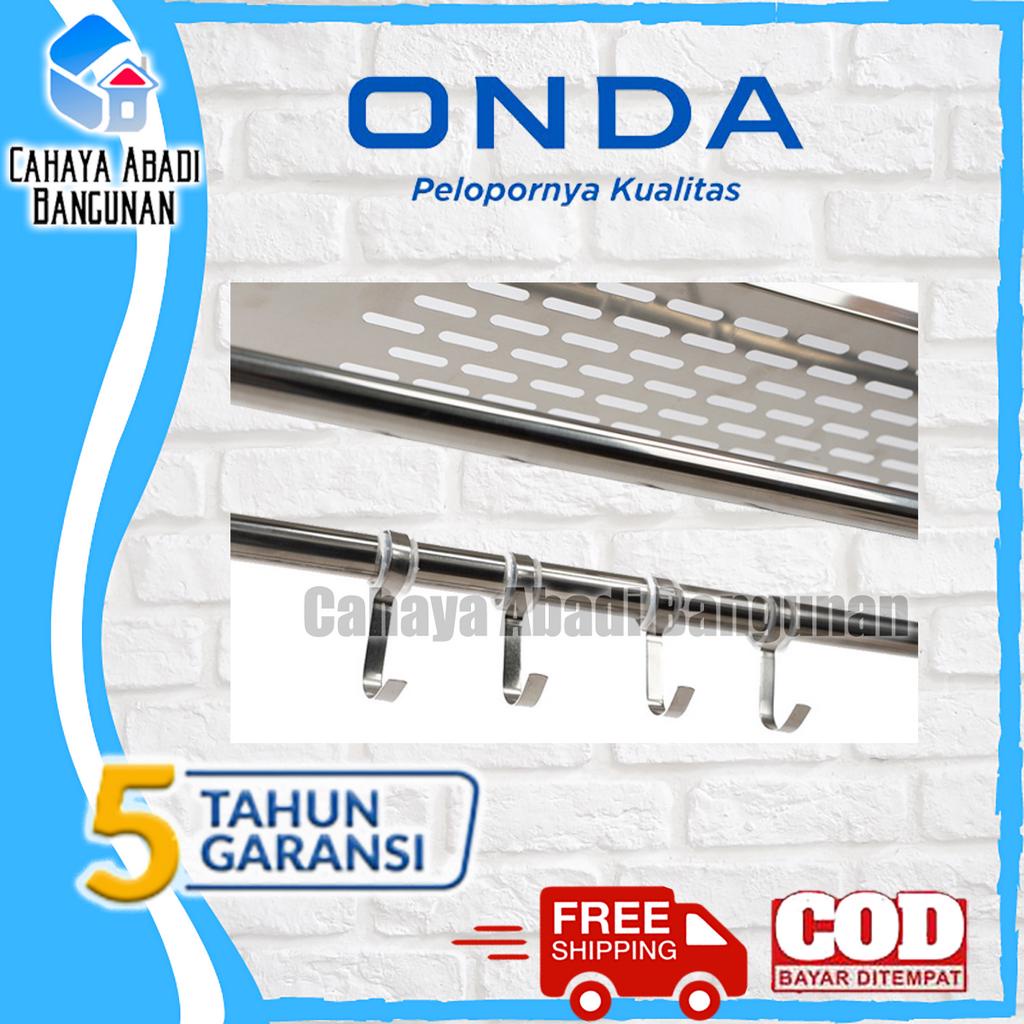 Rak Kamar Mandi Dinding Stainless Steel Tempel Gantung ONDA Domenico