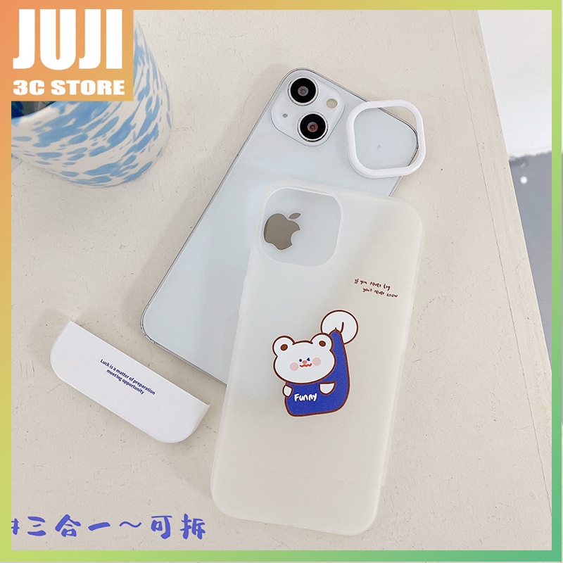 3in1 Casing iphone 11 12 13 pro max x xs xr xsmax 7 8 plus Motif Beruang Lucu