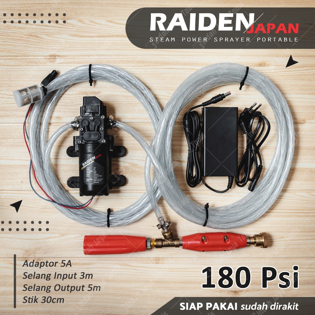 SET CUCI RAIDEN Mesin Cuci AC Motor Mobil Steam Power Sprayer Alat Portable