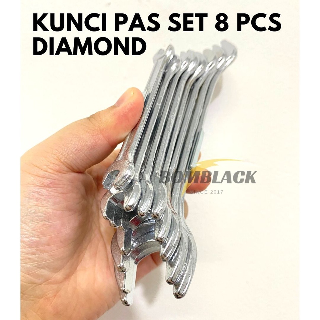 TERMURAH DIAMOND Kunci Pas Set 8 Pcs 6mm-22mm 6 mm - 22 mm Double Konci Pas Pass Kunci Set Pas 6 7 8 9 10 11 12 13 14 15 16 17 18 19 20 22 mm ORIGINAL MURAH