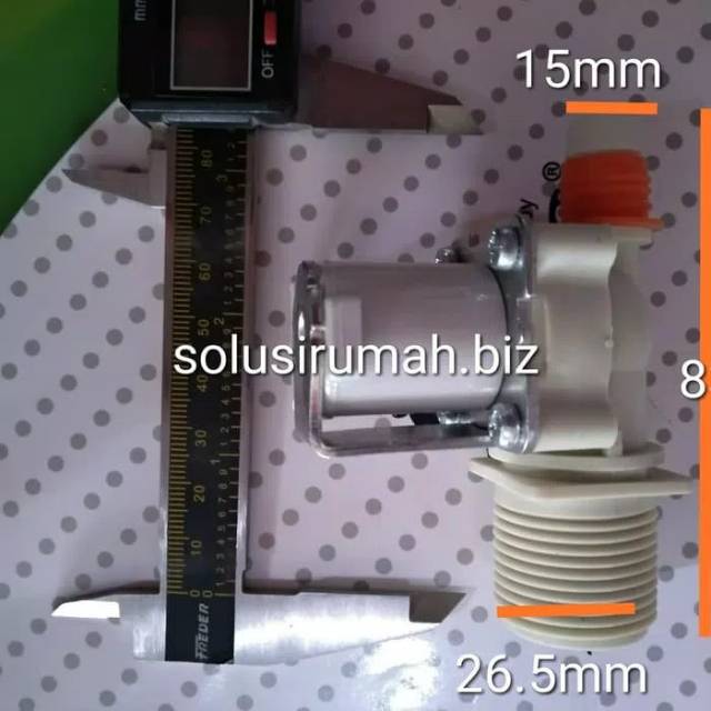 SELENOID 26.5mm KRAN MESIN CUCI SAMSUNG FILTER STOP KRAN 1BIJI 618