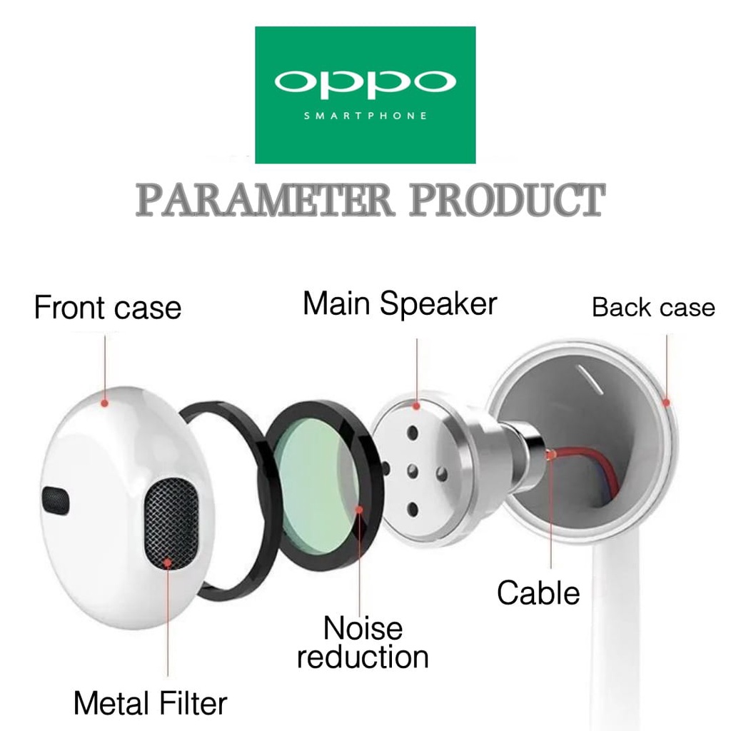 Headset Oppo Original Xtra Bass copotan earphone Cabutan original