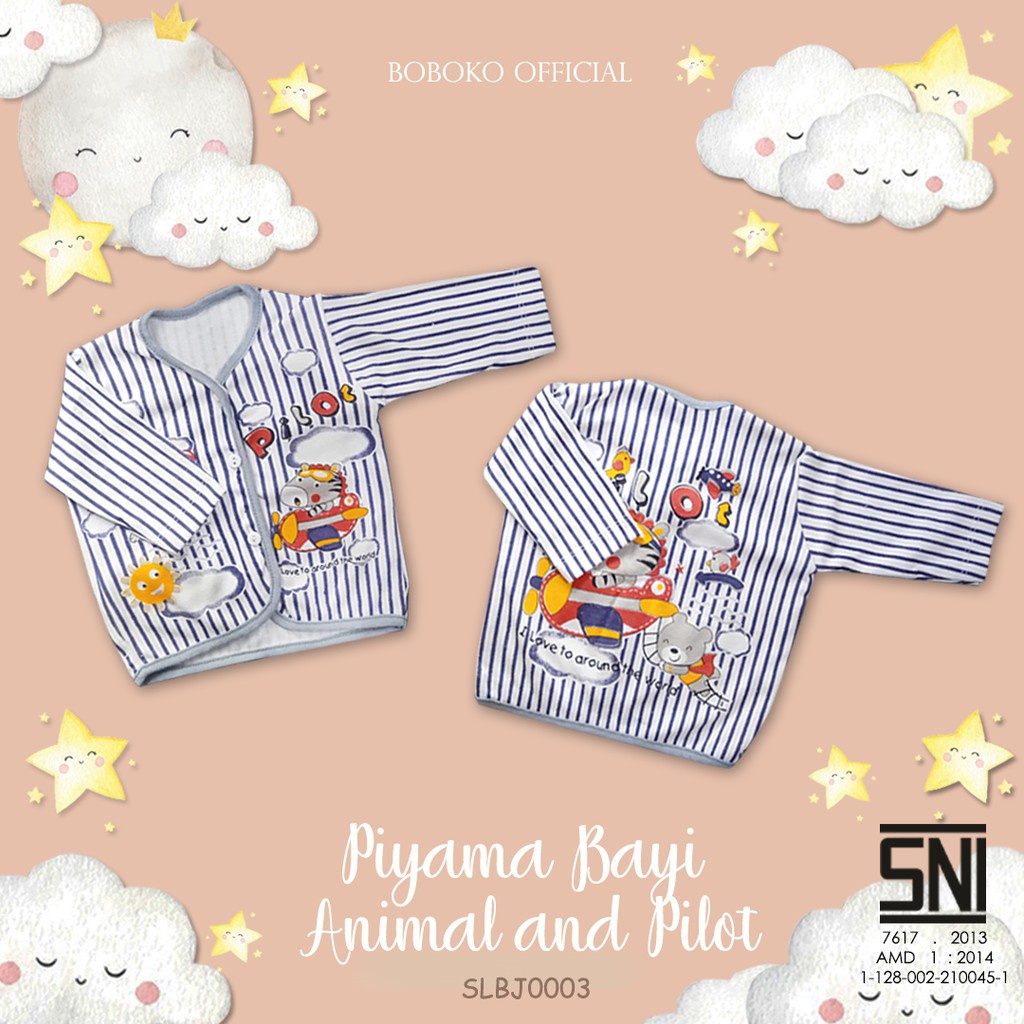 BOBOKO BAJU BAYI LENGAN PANJANG SALUR BA NEW BORN MOTIF RANDOM