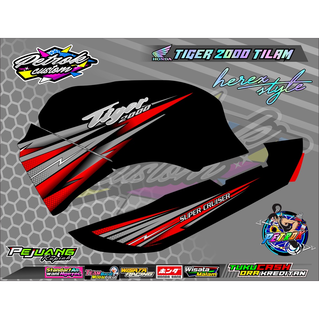 Stiker Striping Hologram Variasi Tiger 2000 Stiker Tiger Lama Tilas