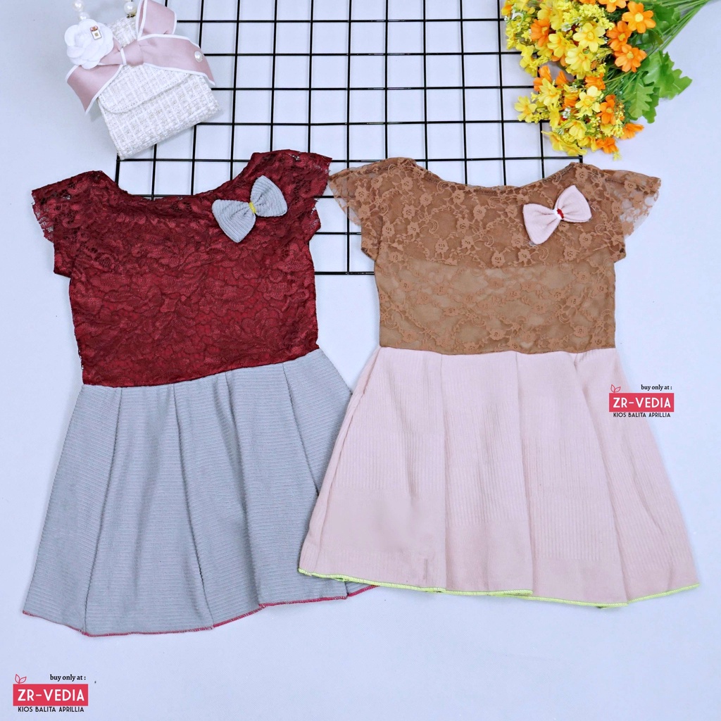 Dress Adiva Uk Bayi 3-12 Bulan / Dres Brukat Kensi Baby Perempuan Gaun Import Balita Baju Pesta Kids