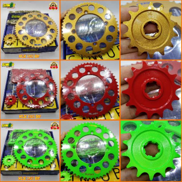 Sinnob RACING Gear Paket KLX 150 BF Gear Depan 14T Gear Belakang 52T Rantai 428-132