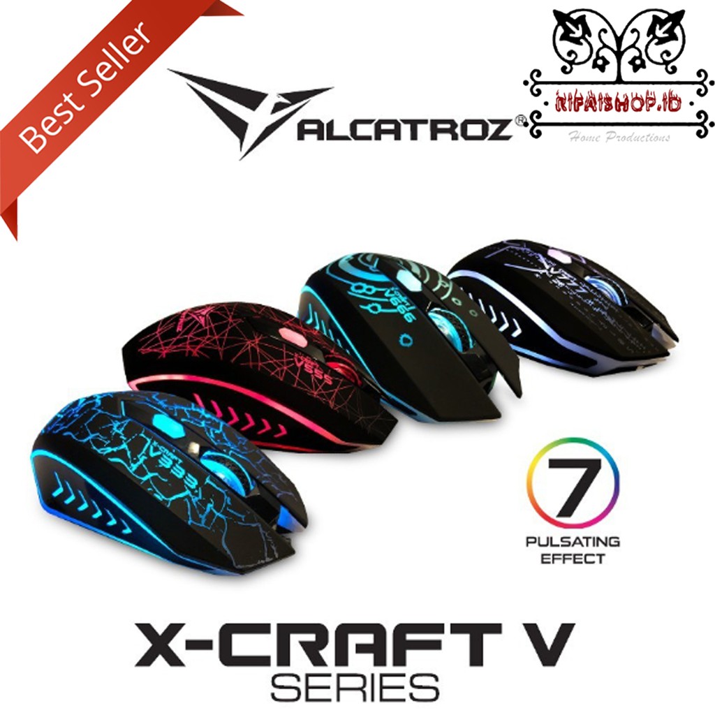 Alcatroz Mouse Wired Gaming X-Craft V 777 Garansi