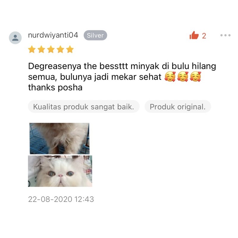 Posha_cat Degreaser kucing | angkat minyak , kerak &amp; noda | atasi stud tail | deep cleansing pink soap