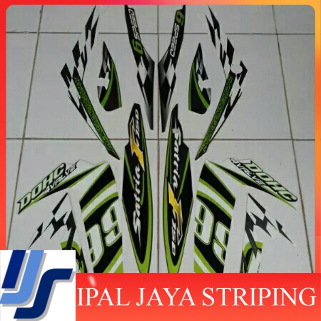 Stiker Satria Fu 2012/2013 putih hijau