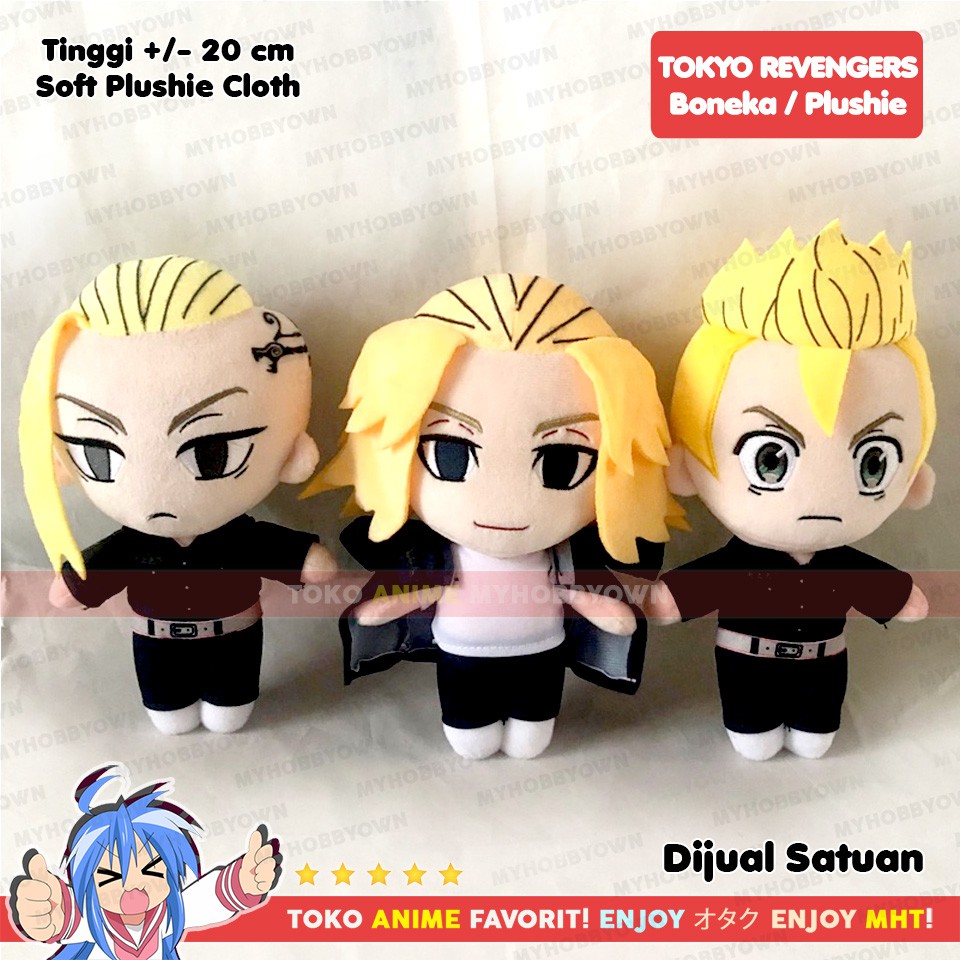 Boneka Anime Tokyo Revengers Plushie Doll Mikey Draken Takemichi Sano Manjiro Ryuguji Ken Hanagaki Tokyo Manji Chifuyu Matsuno