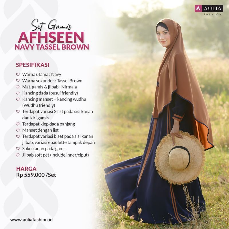 AFSHEEN NAVY TASSEL BROWN AULIA FASHION BS SIZE M