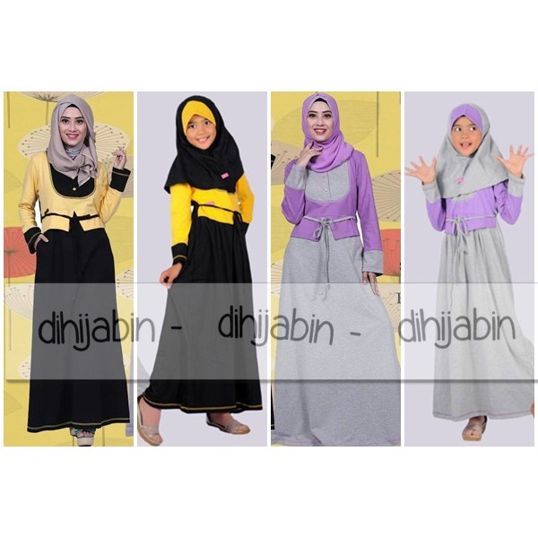 Rahnem Gamis Couple Ibu dan Anak 1341 - Kaos Combed - Jual Baju Ibu dan Anak Original