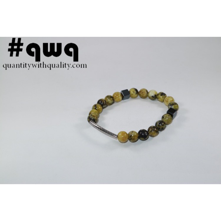 gelang batu bracelet custom gothic gaya korea YELLOW HOWLITE BANGLE