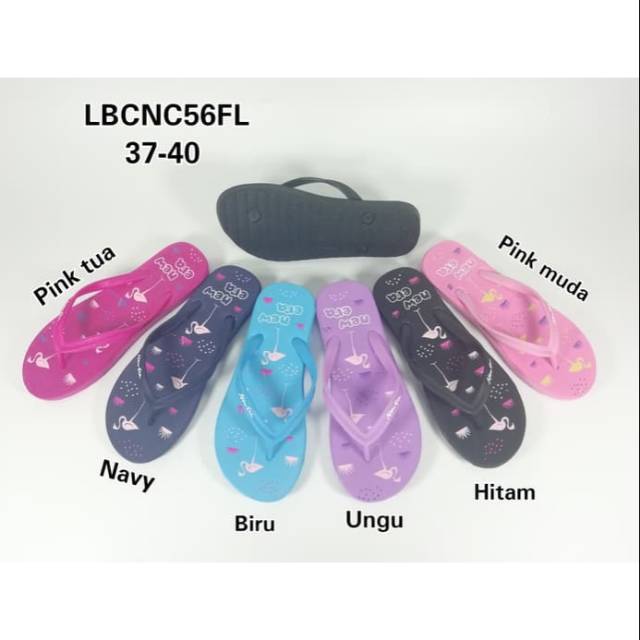 LBCNC56FL new era sandal jepit wanita motif flaminggo pylon 