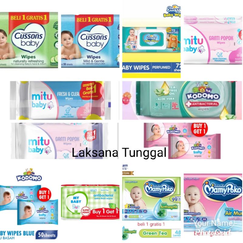 Tissue basah wipes antibacterial baby