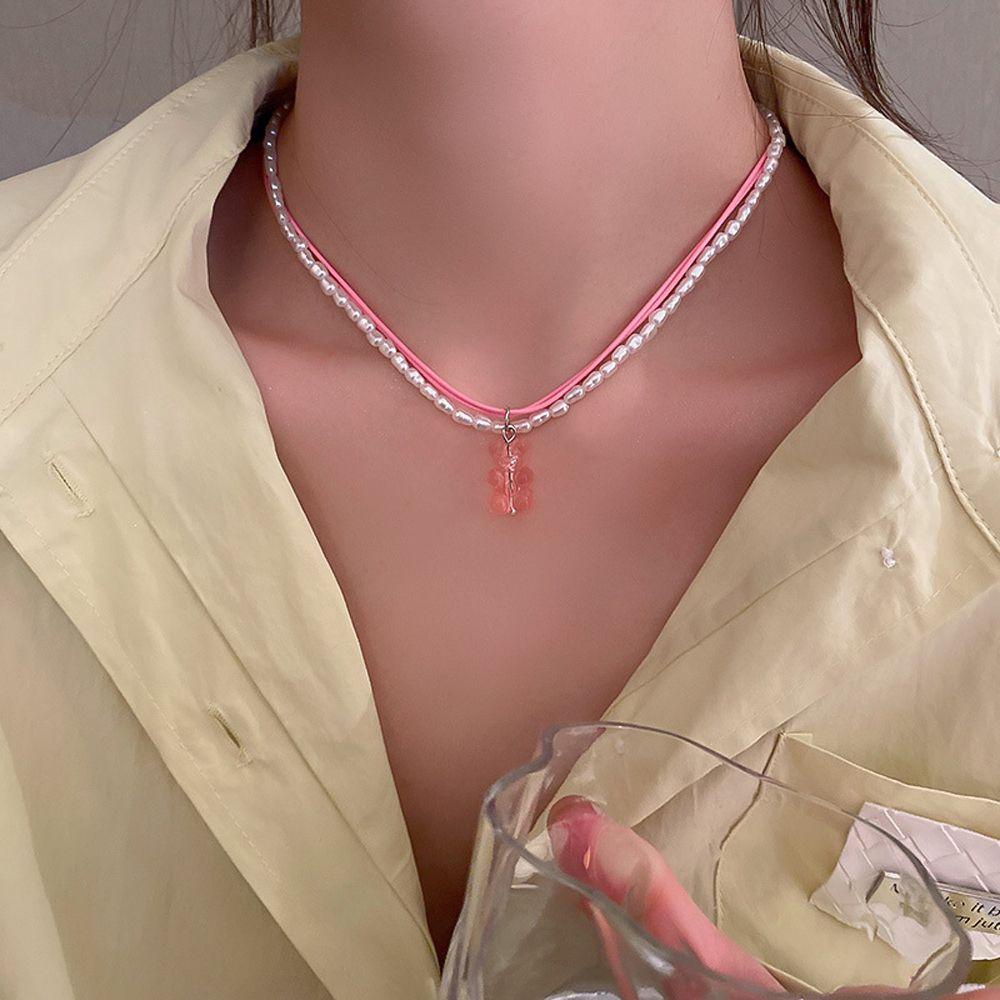 Mxbeauty Kalung Wanita Lucu Elegan Untuk Gadis Liontin Manis Temperamen Perhiasan Leher