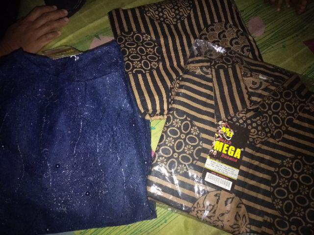 Batik Couple Kebaya Modern Brokat Shofia Tile Mutiara