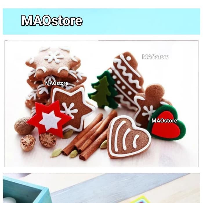 MAOSTORE 5 CETAKAN ORANG CHRISTMAS NATAL CETAKAN GINGERBREAD COOKIES