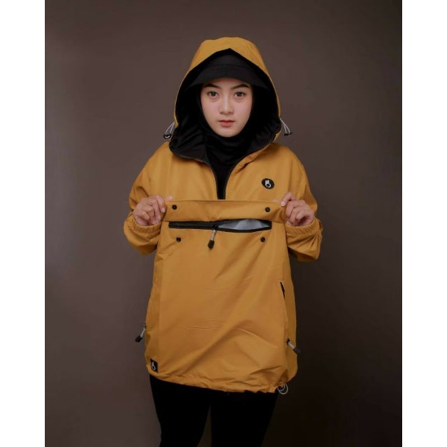 Jaket Cagoule Polos Casual Wanita/Cewek Taslan Waterproof/Anti Air Premium