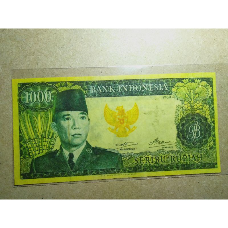 Uang 1000 Rupiah Soekarno sukarno Tahun 60 Repro Bukan asli