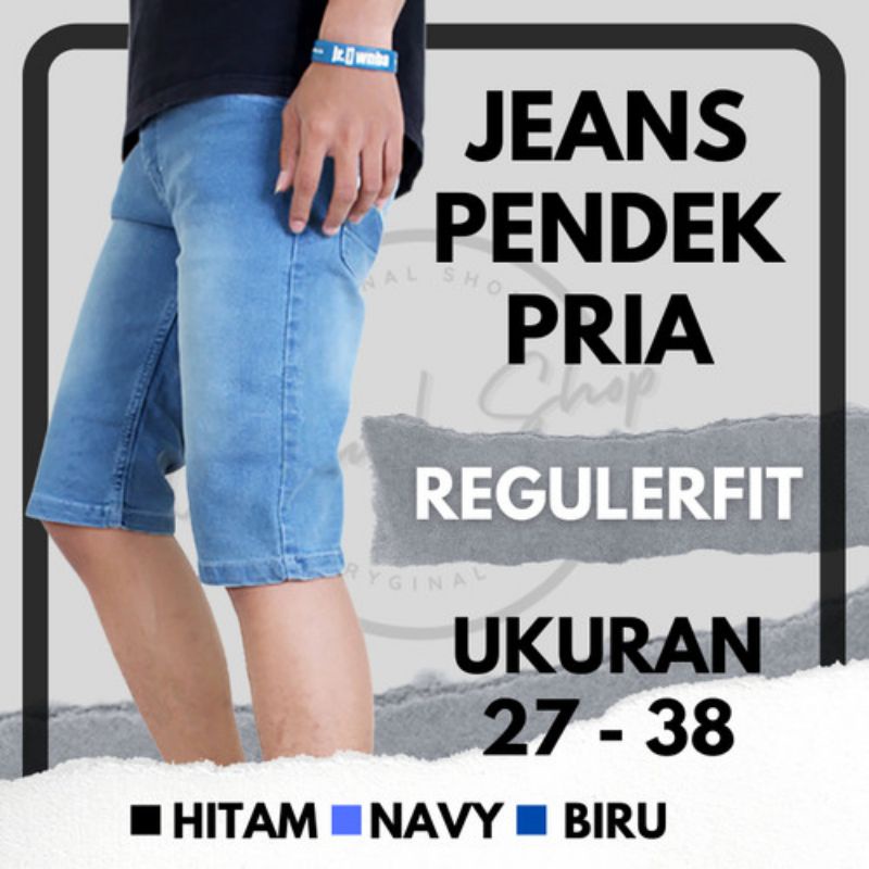 [COD]BAYAR DI TEMPAT CELANA JEANS PENDEK PRIA  27-38 BIO BLITZ BIO WASH