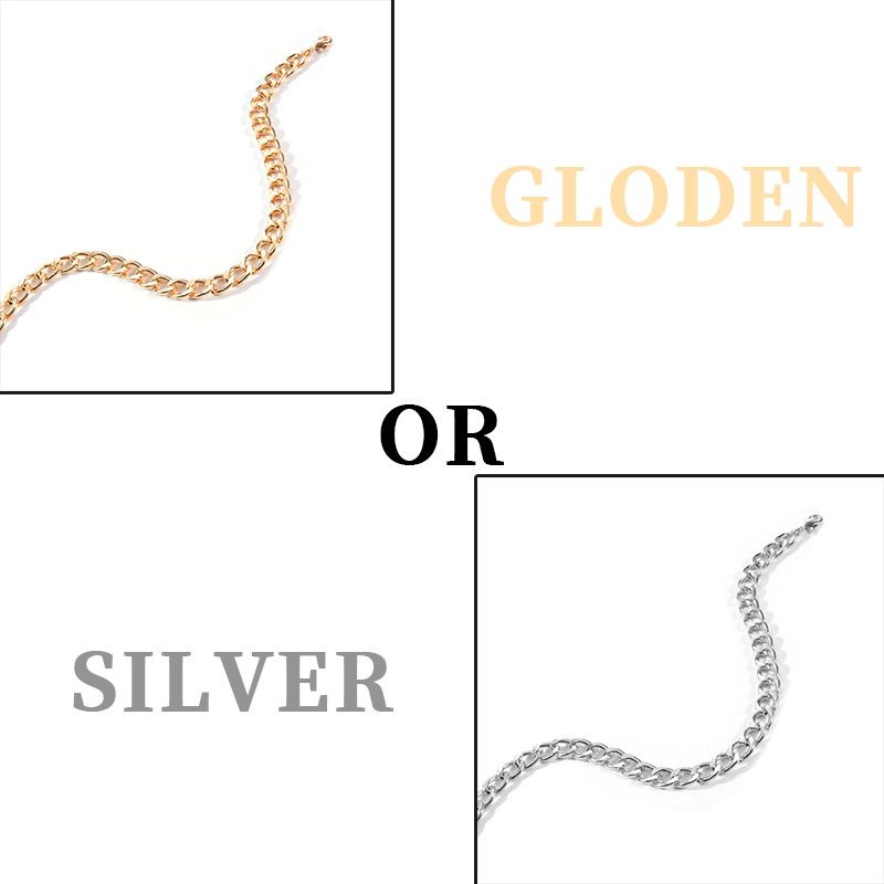 Kalung Choker Retro Rantai Pipih Medium Alumunium Anti Karat Edgy Style Punk Hip Hop