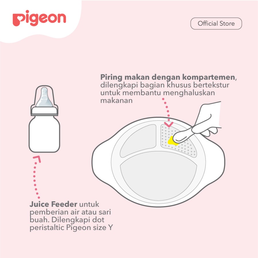 PIGEON Feeding Set With Juice Feeder | Perlengkapan Makan Bayi