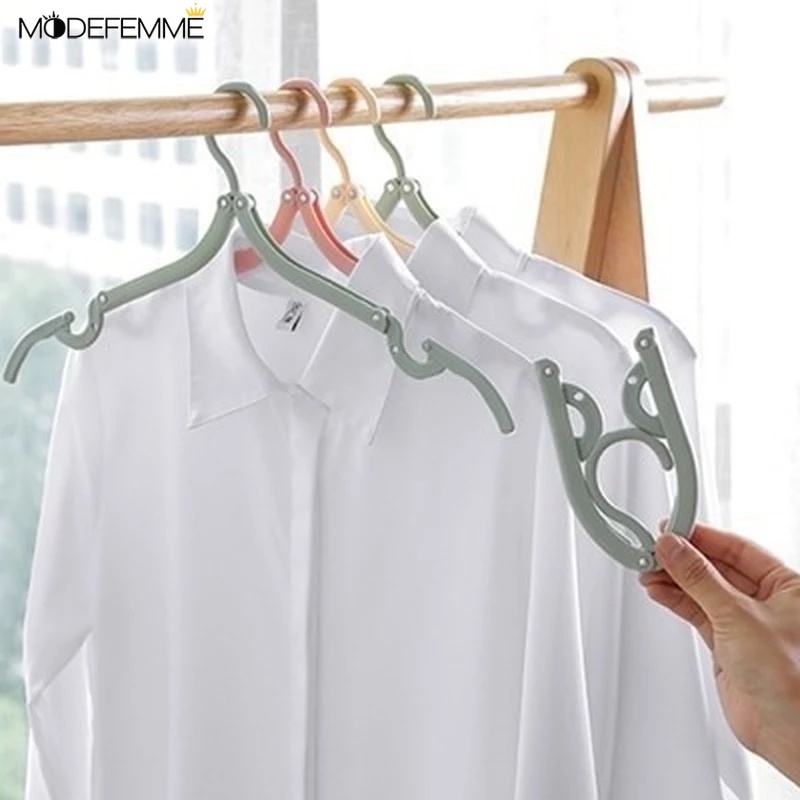 Rak Hanger Pakaian Model Anti-Selip, Dapat Dilipat, Bahan Plastik, Untuk Traveling