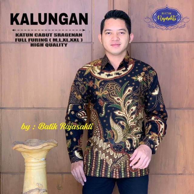 Batik Pria KALUNGAN FULL FURING Katun Halus Ori Solo