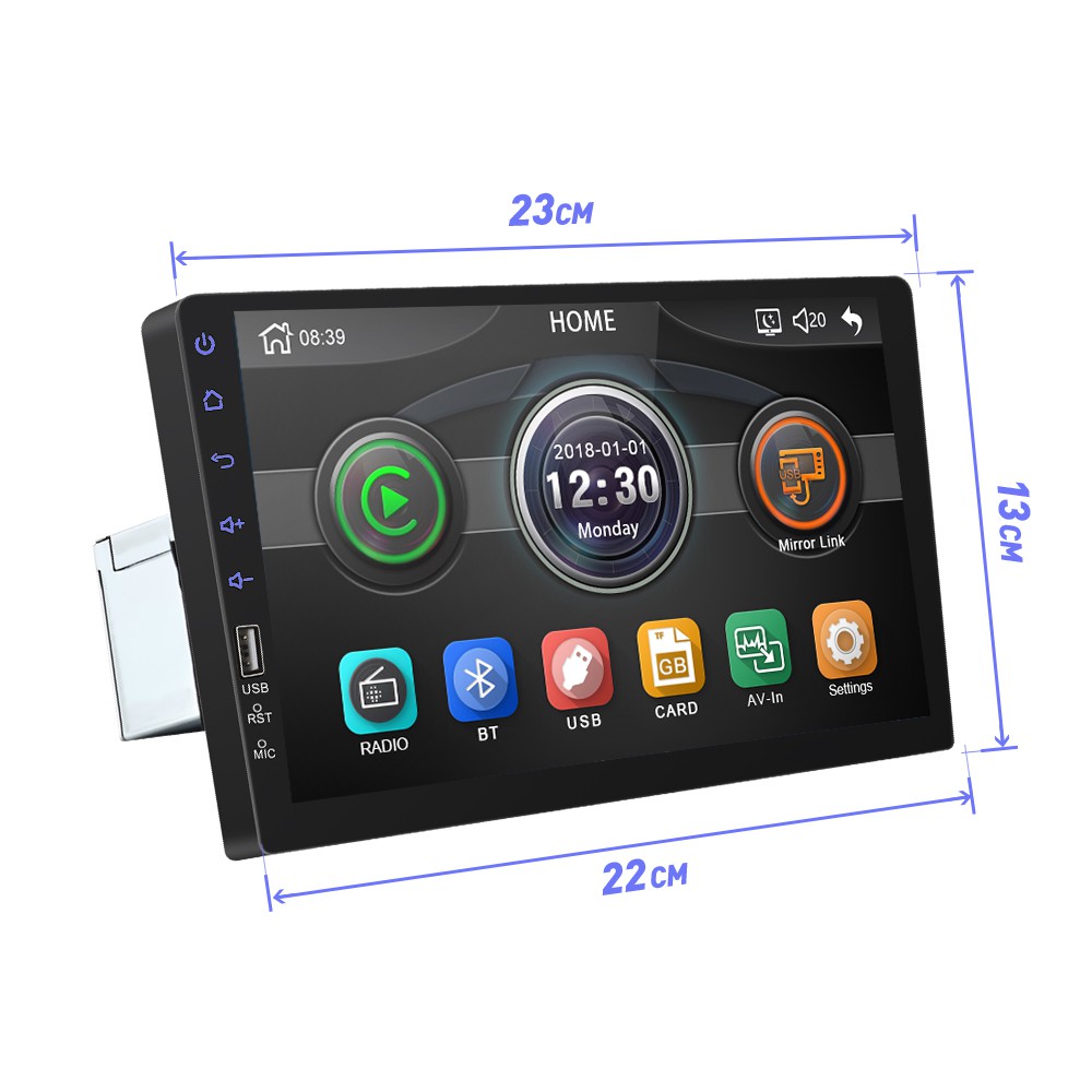 Double din 9 inch fit slot single din dan double din float oversize HD touchscreen SWC mirrorlink