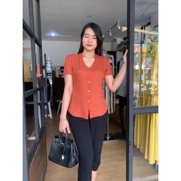 Caremuz Cr 011 Baju Top Blouse Baju  Kerja Baju wanita baju kekinian baju trend2021