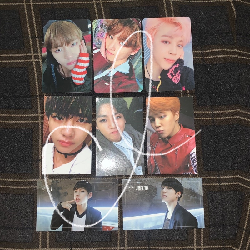 BTS HYYH, You Never Walk Alone, Dark & Wild photocard (V, Jimin, Jungkook)